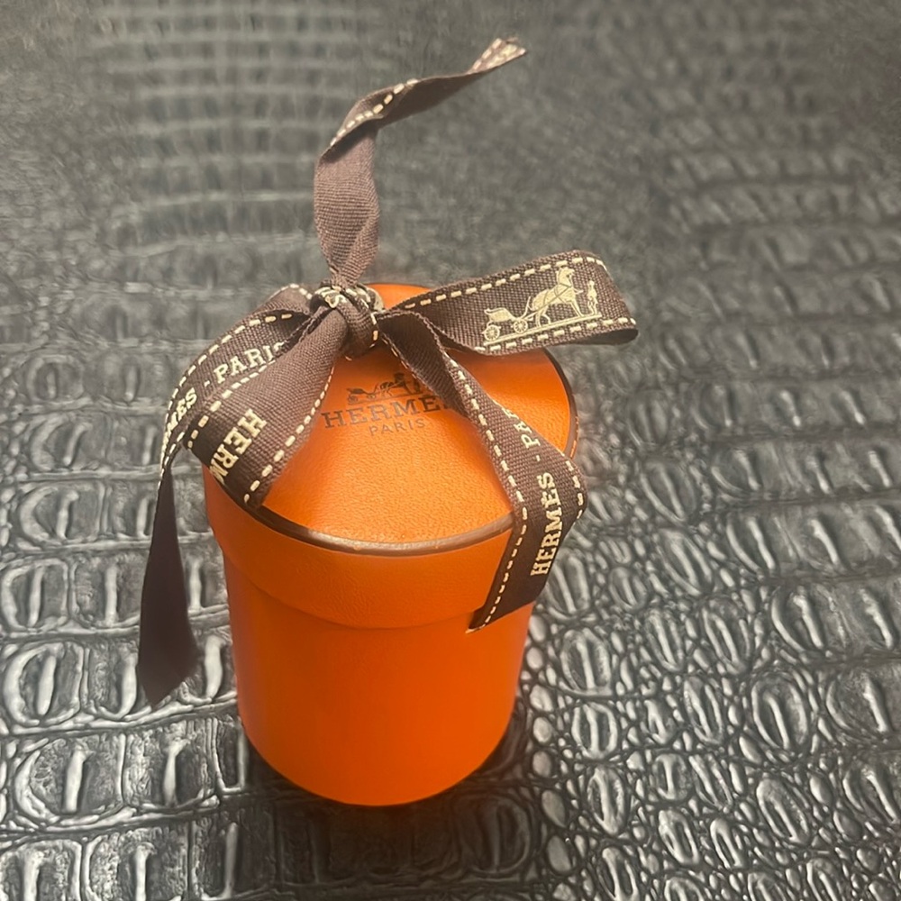 Hermes Twilly Scarf Box in Orange with Ribbon ONLY BOX & HERMES RIBBON in Pic